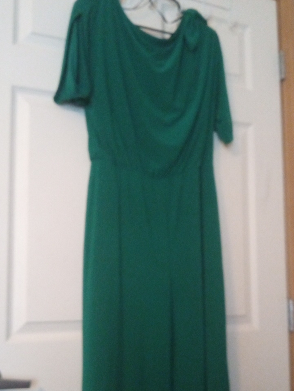 Calvin Klein Emerald Green Draped Maxi Dress